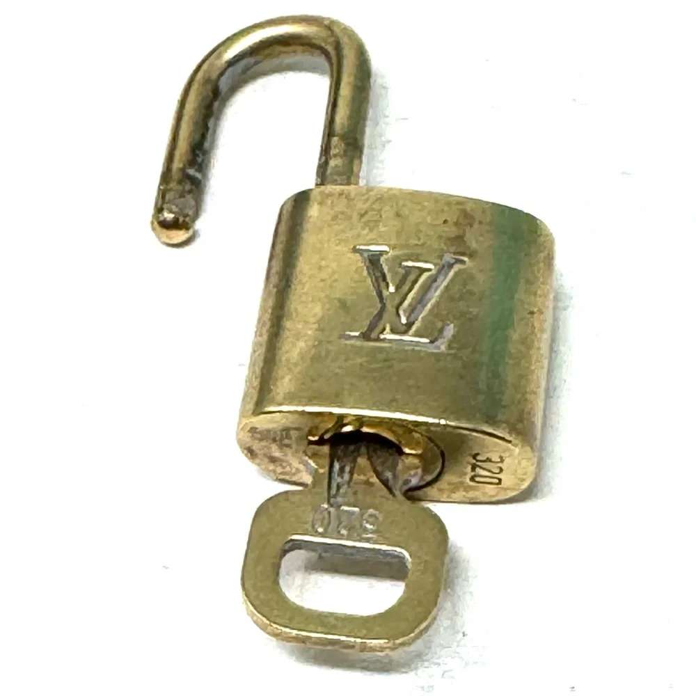 Authentic Louis Vuitton Gold Lock & Key Brass Number 320